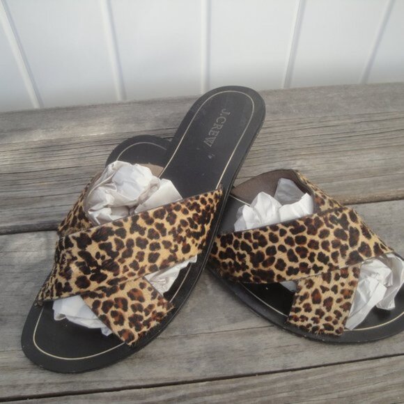 J. Crew Animal Print Slide-On Sandals Size 10 - Picture 2 of 5